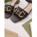 Gucci Ankle Strap Sandals in Black Leather with Horsebit