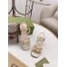 Gucci Ankle Strap Sandals in White Leather with Horsebit
