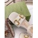 Gucci Ankle Strap Sandals in White Leather with Horsebit