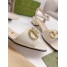Gucci Ankle Strap Sandals in White Leather with Horsebit
