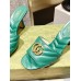 Gucci Slide Sandals 75mm in Green Matelasse Leather