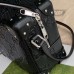 Gucci Trunks Messenger Bag In Black GG Embossed Perforated Leather