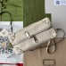 Gucci Trunks Messenger Bag In White GG Embossed Perforated Leather