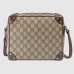 Gucci Trunks Messenger Bag In Beige GG Supreme Canvas