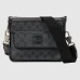 Gucci Messenger Bag with Flap in Black GG Supreme Canvas