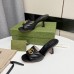 Gucci Slide Sandals 75mm in Black Matelasse Leather