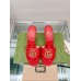 Gucci Slide Sandals 75mm in Red Matelasse Leather