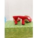 Gucci Slide Sandals 75mm in Red Matelasse Leather