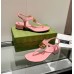 Gucci Double G Sandals in Pink Leather