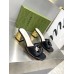 Gucci Interlocking G Cut-out Sandals 55mm in Black Leather