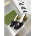 Gucci Interlocking G Cut-out Sandals 55mm in Black Leather