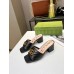 Gucci Double G Slide Sandals 55mm in Black Matelasse Leather