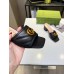 Gucci Double G Slide Sandals 55mm in Black Matelasse Leather