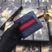 Gucci Bi-fold Wallet In Blue Signature Leather with Web
