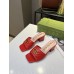 Gucci Double G Slide Sandals 55mm in Red Matelasse Leather