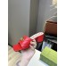 Gucci Double G Slide Sandals 55mm in Red Matelasse Leather