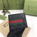 Gucci Bi-fold Wallet In Black Signature Leather with Web