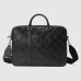 Gucci Medium Briefcase Bag in Black GG Embossed Leather