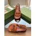 Gucci Slingback Interlocking G Sandals in Brown Leather