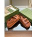 Gucci Slingback Interlocking G Sandals in Brown Leather