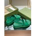 Gucci Slingback Interlocking G Sandals in Green Leather