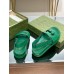 Gucci Slingback Interlocking G Sandals in Green Leather