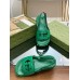 Gucci Slingback Interlocking G Sandals in Green Leather