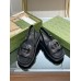 Gucci Slingback Interlocking G Sandals in Black Leather