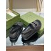 Gucci Slingback Interlocking G Sandals in Black Leather