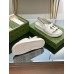 Gucci Slingback Interlocking G Sandals in White Leather
