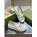 Gucci Slingback Interlocking G Sandals in White Leather
