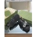 Gucci Slingback Sandals in Black Leather with White Logo