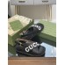 Gucci Slingback Sandals in Black Leather with White Logo