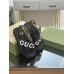 Gucci Slingback Sandals in Black Leather with White Logo