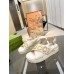 Gucci Slingback Sandals in White Leather with Gold Logo