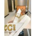 Gucci Slingback Sandals in White Leather with Gold Logo