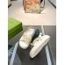 Gucci Slingback Sandals in White Leather with Gold Logo