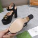 Gucci Platform Horsebit Sandals 120mm in Black Leather