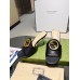 Gucci Blondie Slide Sandals 65mm in Black Leather