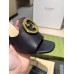 Gucci Blondie Slide Sandals 65mm in Black Leather