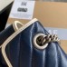 Gucci GG Marmont Small Shoulder Bag in Blue Diagonal Leather