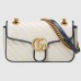 Gucci GG Marmont Small Shoulder Bag in White Diagonal Leather