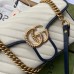 Gucci GG Marmont Small Shoulder Bag in White Diagonal Leather