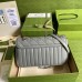 Gucci GG Marmont Small Shoulder Bag in Grey Matelasse Leather
