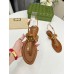 Gucci Double G Thong Sandals in Brown Leather