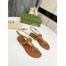 Gucci Double G Thong Sandals in Brown Leather