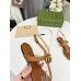 Gucci Double G Thong Sandals in Brown Leather