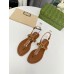 Gucci Double G Thong Sandals in Brown Leather