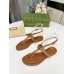 Gucci Double G Thong Sandals in Brown Leather