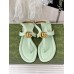 Gucci Double G Thong Sandals in Light Green Leather